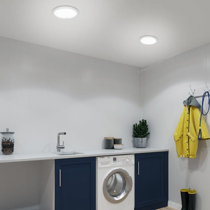 18W LED Back Lit Round Recessed Ceiling Panel Light Cool White 6500k - Energy Light Bulbs - Free delivery on all orders