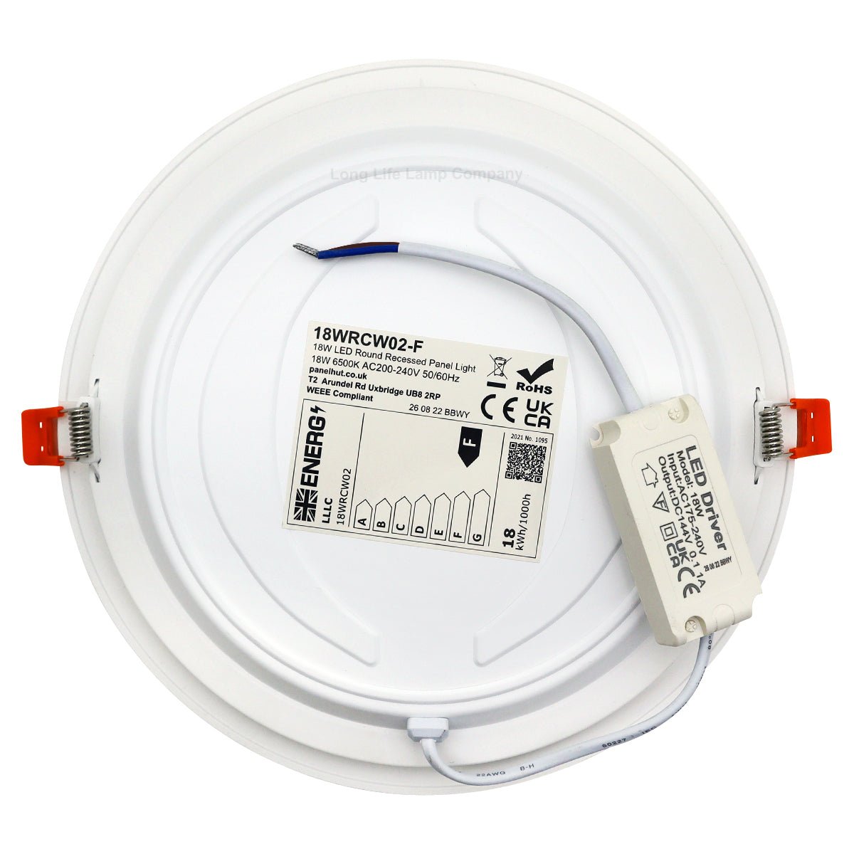 18W LED Back Lit Round Recessed Ceiling Panel Light Cool White 6500k - Energy Light Bulbs - Free delivery on all orders