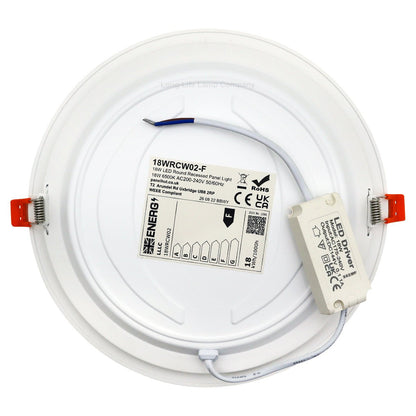 18W LED Back Lit Round Recessed Ceiling Panel Light Cool White 6500k - Energy Light Bulbs - Free delivery on all orders