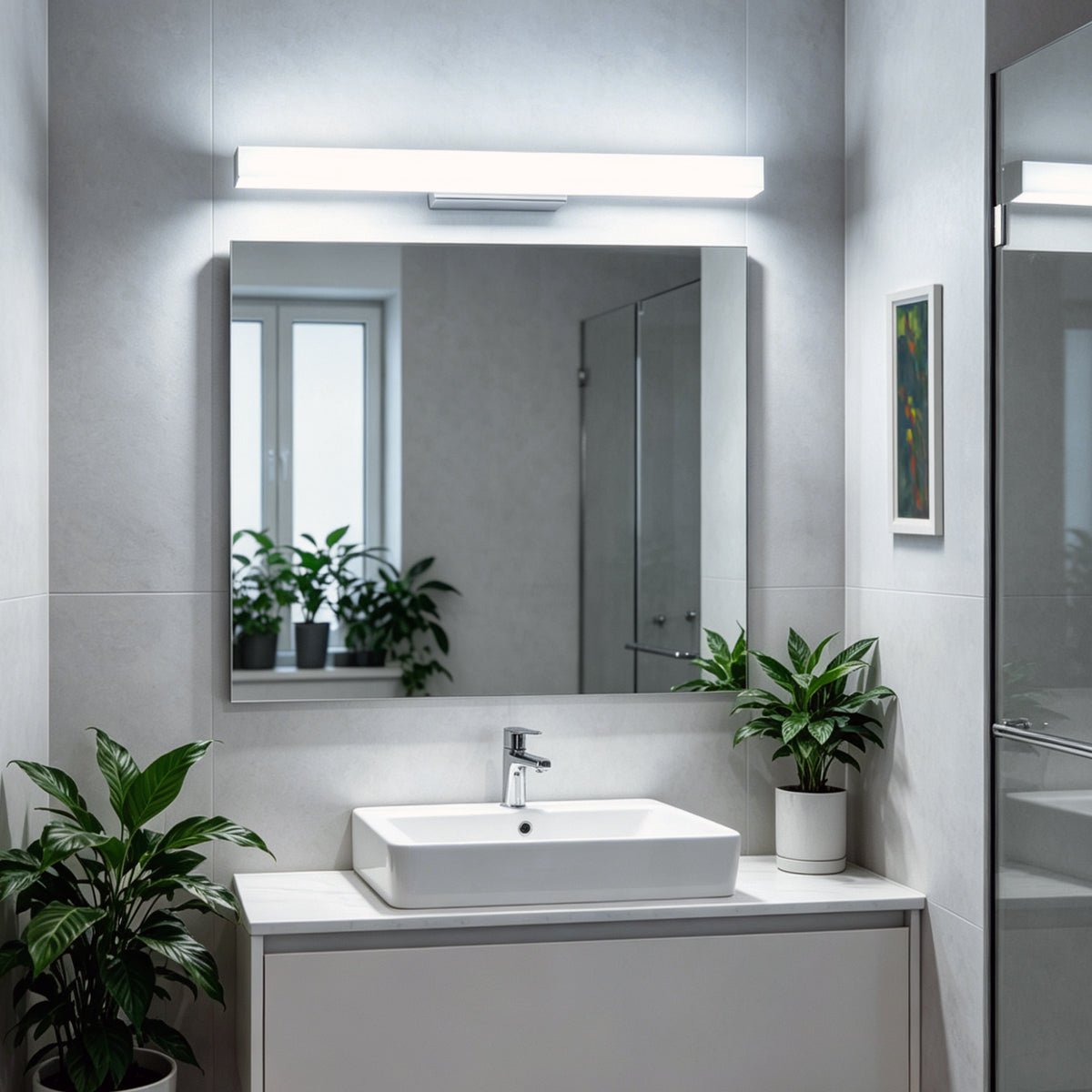 18W LED Mirror Wall Light IP44 6500K Cool White