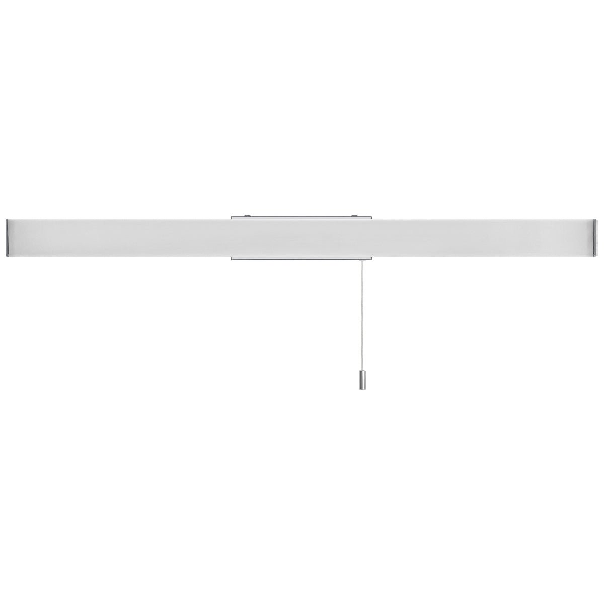 Slim chrome LED mirror light for modern bathrooms