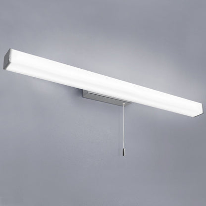 Chrome bathroom mirror light with integrated 18W LED and pull cord switch