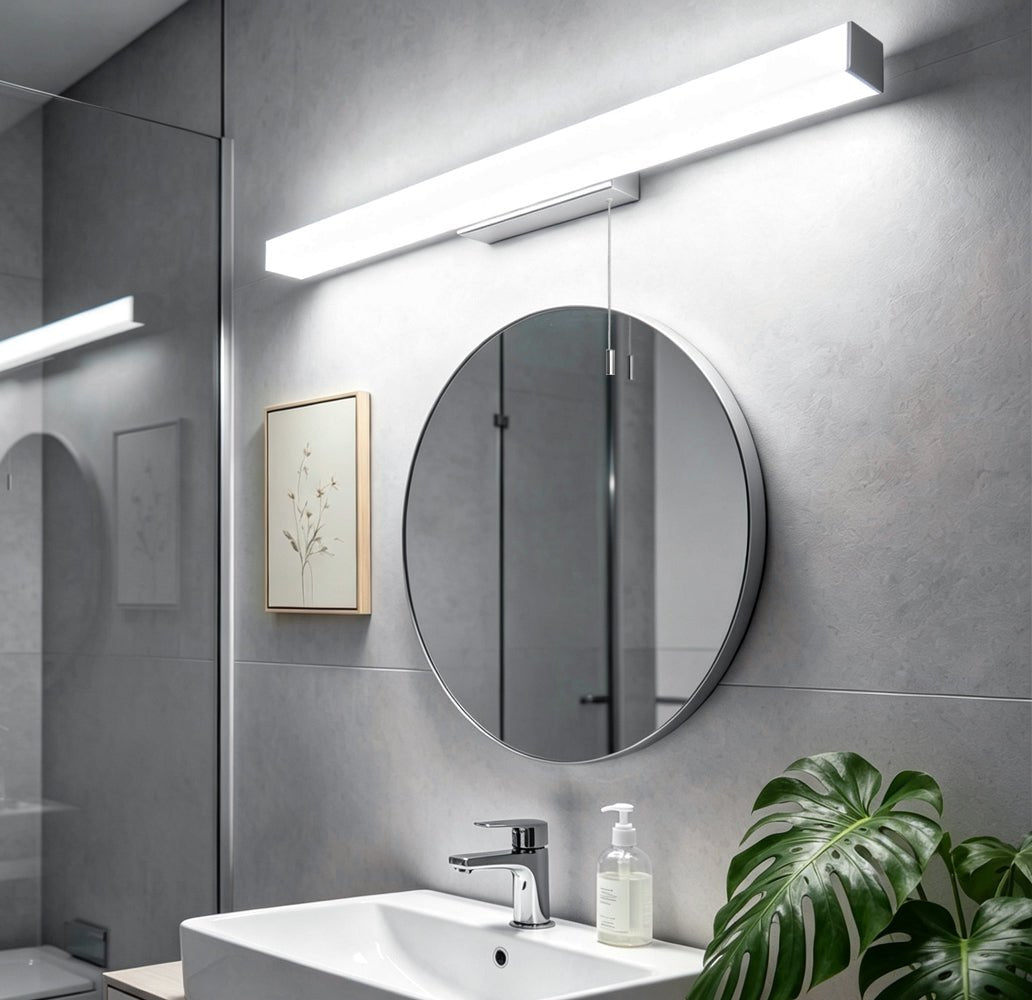 Cool white LED mirror light for bathroom vanity lighting