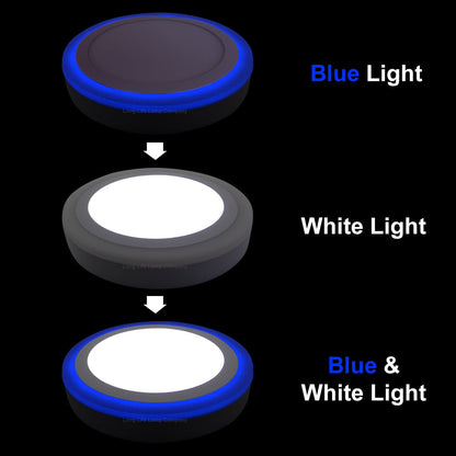 18w LED Ceiling Light Cool White with Blue Ambient Ring Surface Mount - Energy Light Bulbs - Free delivery on all orders