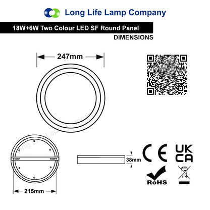 18w LED Ceiling Light Cool White with Blue Ambient Ring Surface Mount - Free delivery on all orders