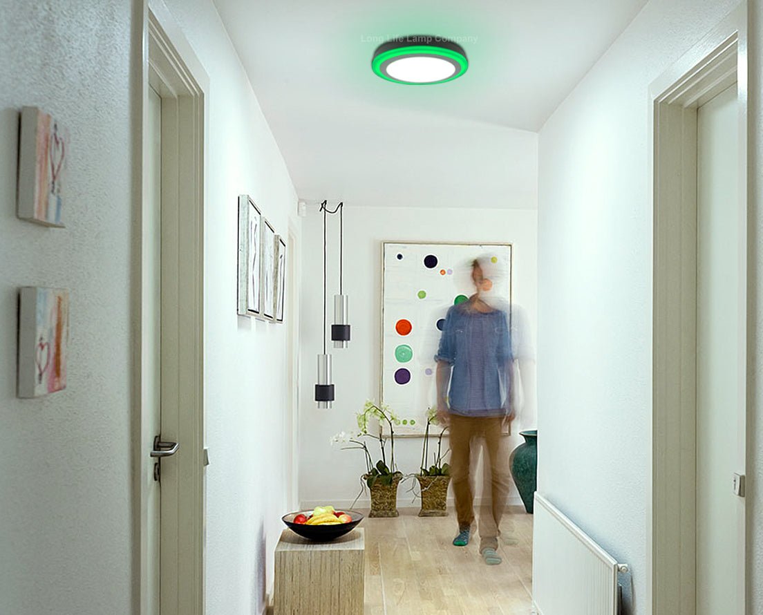 18w LED Ceiling Light Cool White with Green Ambient Ring Surface Mount - Energy Light Bulbs - Free delivery on all orders