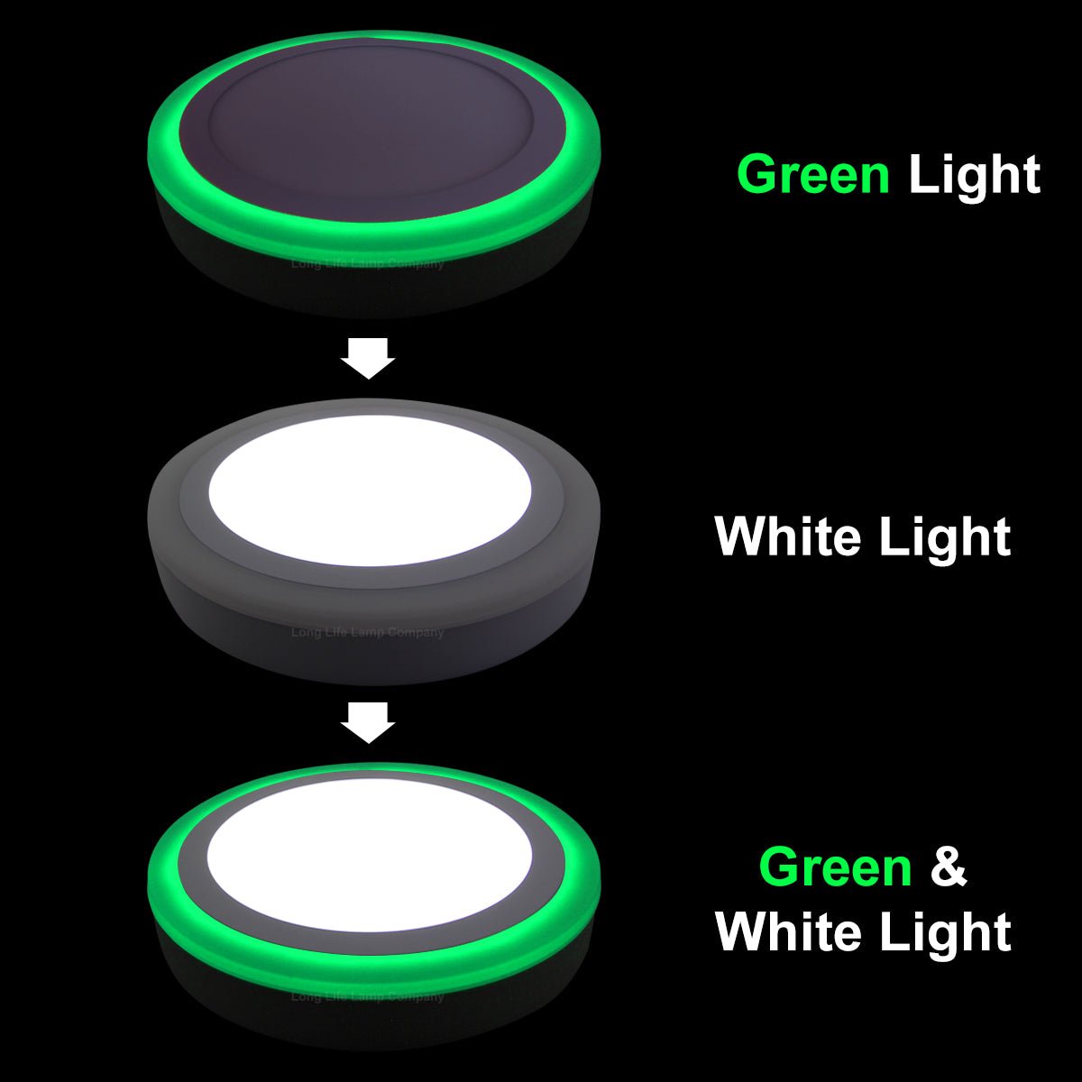 18w LED Ceiling Light Cool White with Green Ambient Ring Surface Mount - Energy Light Bulbs - Free delivery on all orders