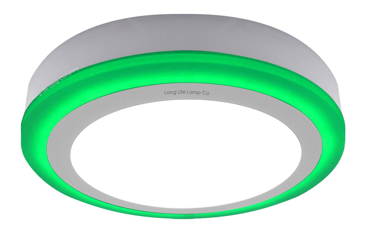 18w LED Ceiling Light Cool White with Green Ambient Ring Surface Mount - Energy Light Bulbs - Free delivery on all orders
