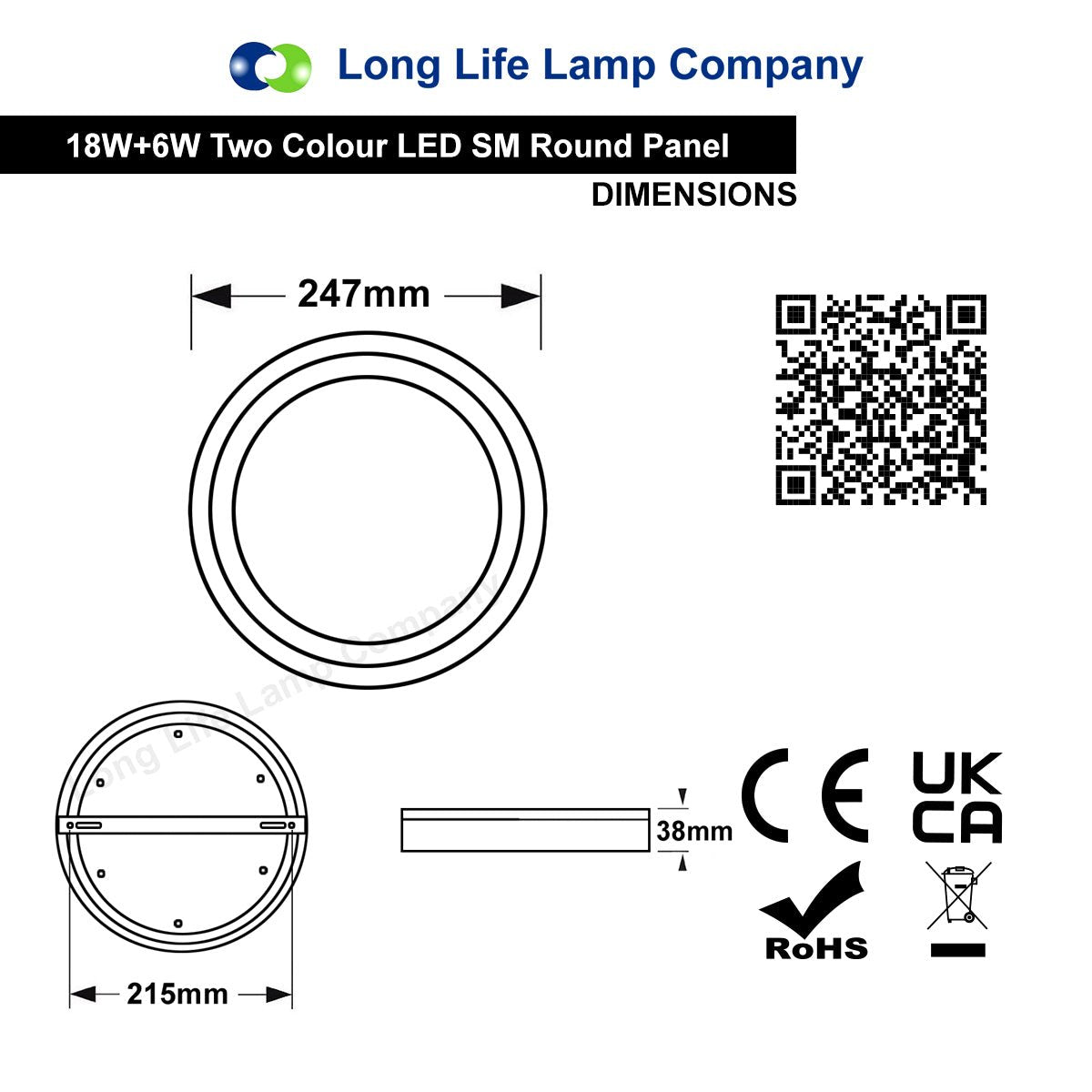 18w LED Ceiling Light Cool White with Red Ambient Ring Surface Mount - Free delivery on all orders