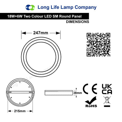 18w LED Ceiling Light Cool White with Red Ambient Ring Surface Mount - Free delivery on all orders