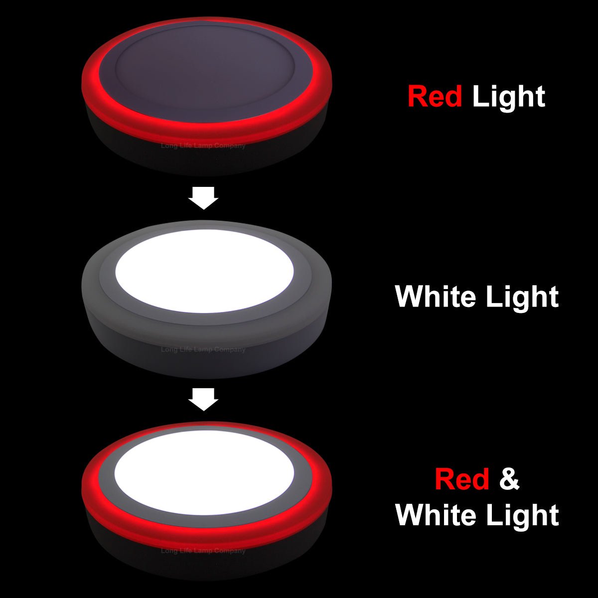 18w LED Ceiling Light Cool White with Red Ambient Ring Surface Mount - Energy Light Bulbs - Free delivery on all orders
