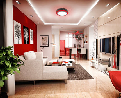 18w LED Ceiling Light Cool White with Red Ambient Ring Surface Mount - Energy Light Bulbs - Free delivery on all orders