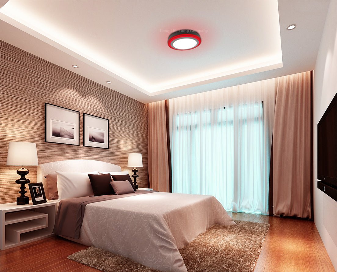18w LED Ceiling Light Cool White with Red Ambient Ring Surface Mount - Energy Light Bulbs - Free delivery on all orders