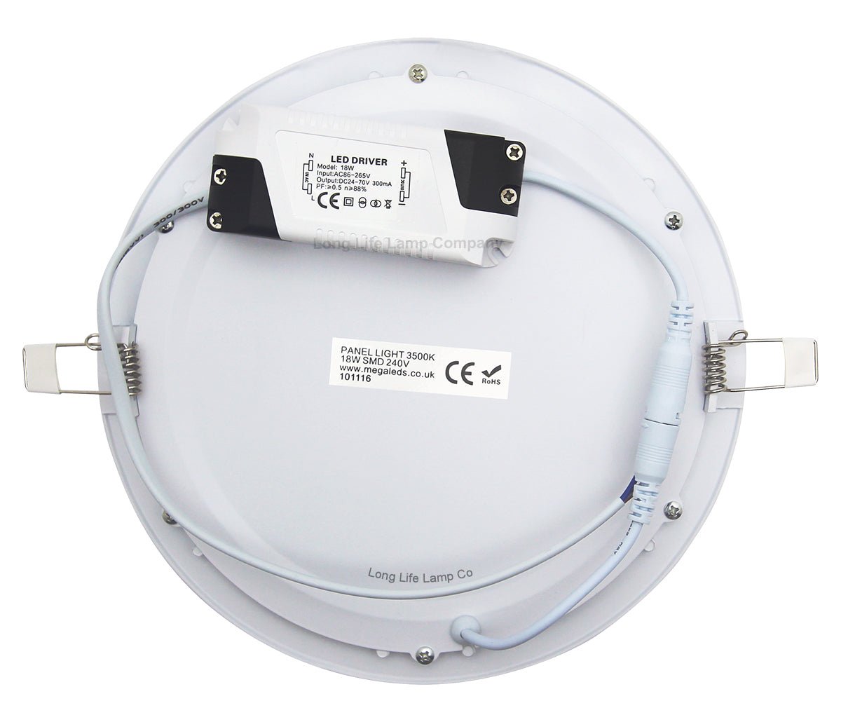 18w LED Round Recessed Ceiling Flat Panel Down Light Ultra Slim 3500K Warm White - Energy Light Bulbs - Free delivery on all orders