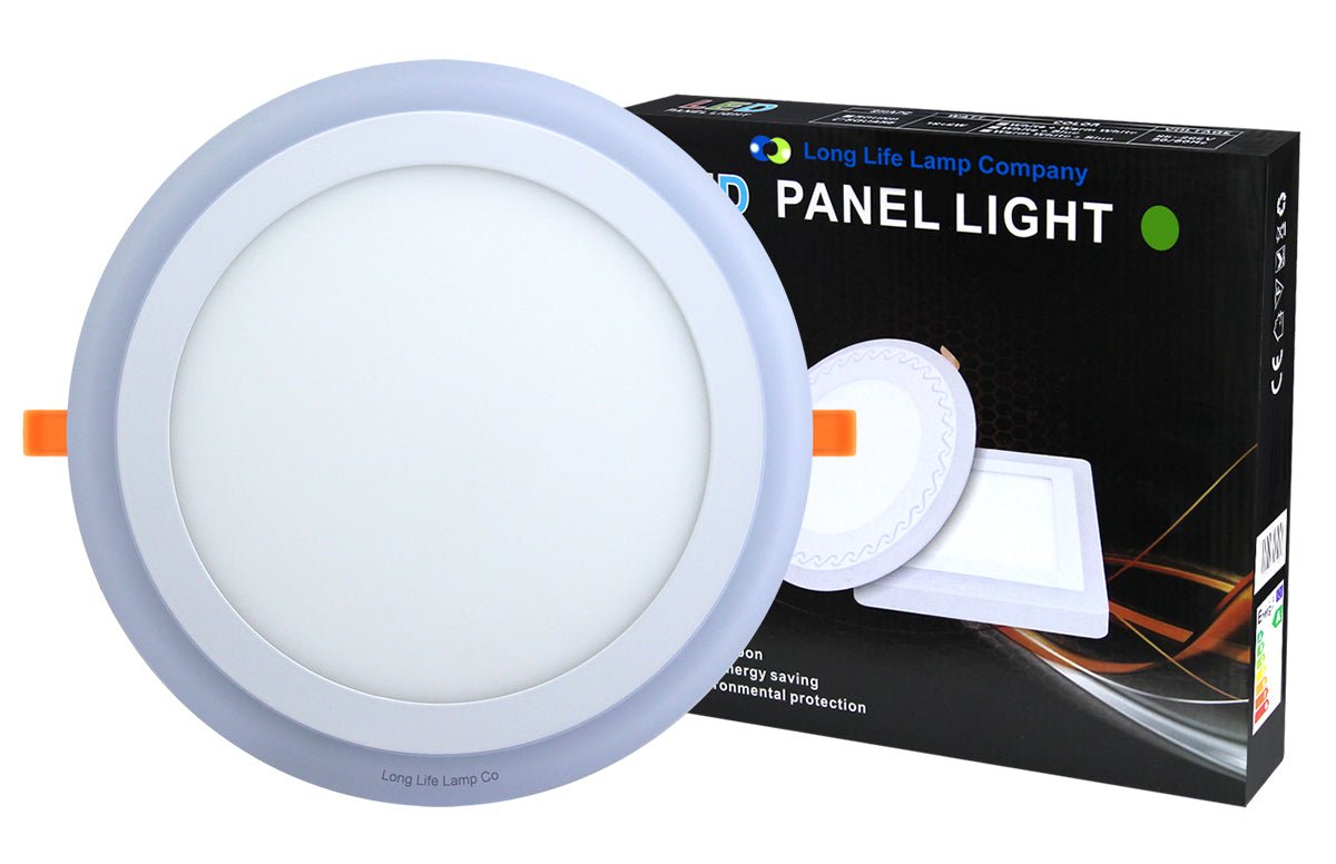 18w LED Round Recessed Ceiling Panel Light Dual Colour Cool White Green Ring - Energy Light Bulbs - Free delivery on all orders