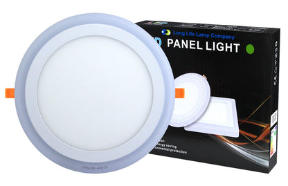 18w LED Round Recessed Ceiling Panel Light Dual Colour Cool White Green Ring - Energy Light Bulbs - Free delivery on all orders