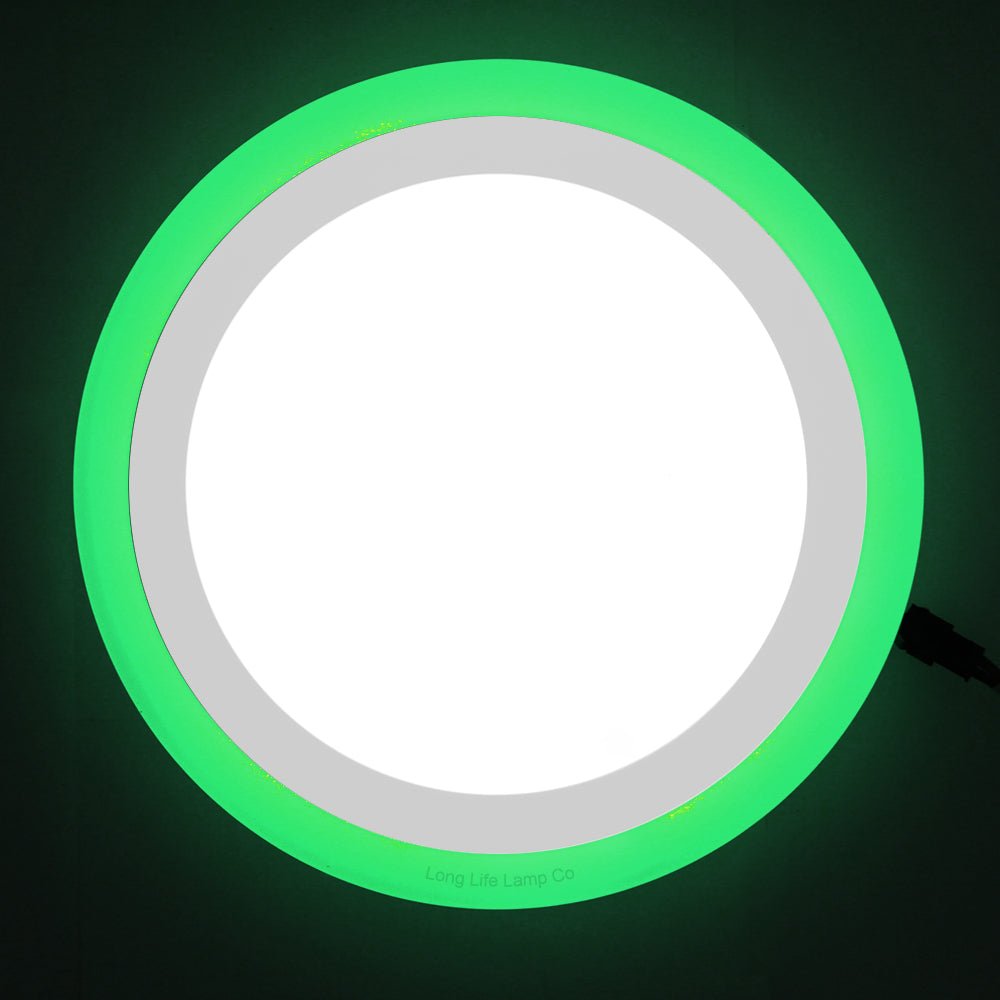 18w LED Round Recessed Ceiling Panel Light Dual Colour Cool White Green Ring - Energy Light Bulbs - Free delivery on all orders