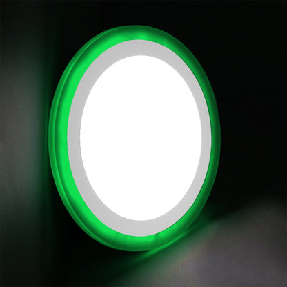 18w LED Round Recessed Ceiling Panel Light Dual Colour Cool White Green Ring - Energy Light Bulbs - Free delivery on all orders