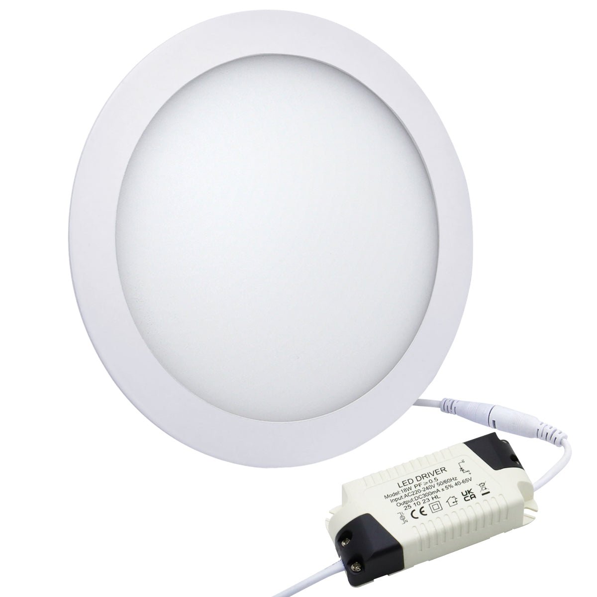 18w LED Round Recessed Ceiling Panel Light Ultra Slim Cool White 6500K - Energy Light Bulbs - Free delivery on all orders