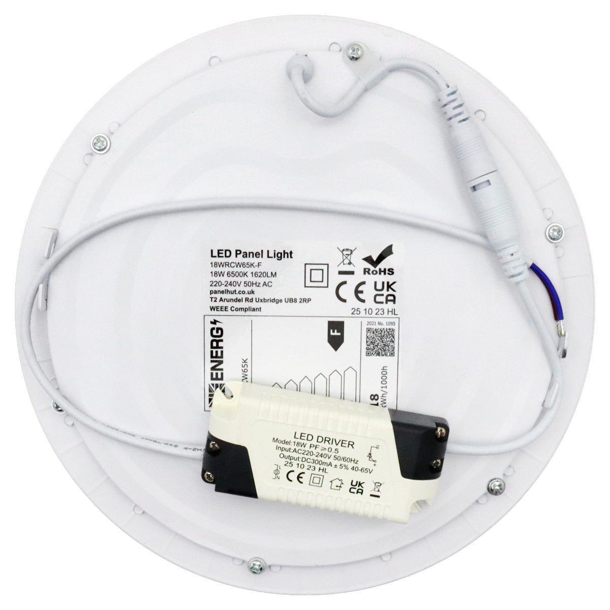 18w LED Round Recessed Ceiling Panel Light Ultra Slim Cool White 6500K - Energy Light Bulbs - Free delivery on all orders