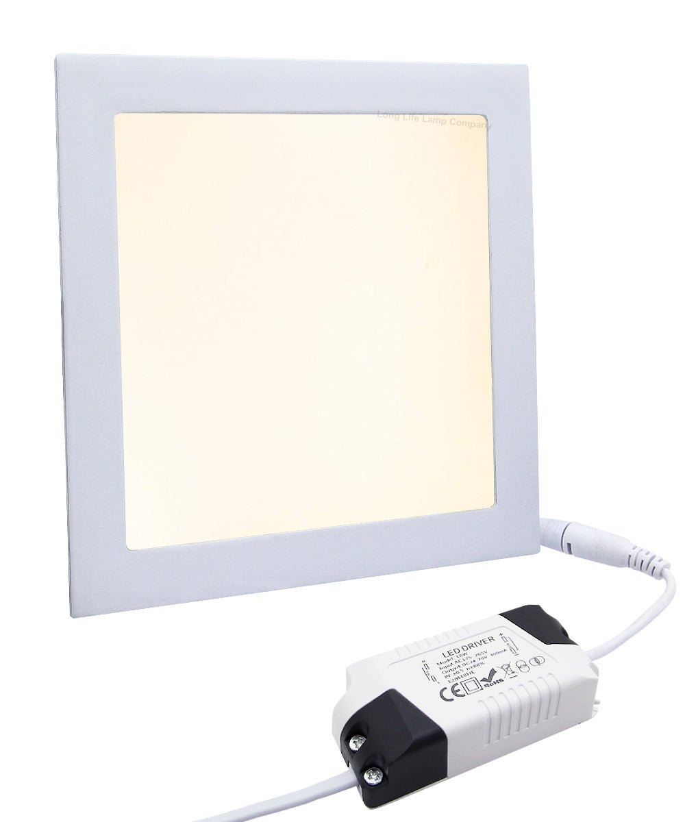 18w LED Square Recessed Ceiling Flat Panel Warm White 2700K - Energy Light Bulbs - Free delivery on all orders