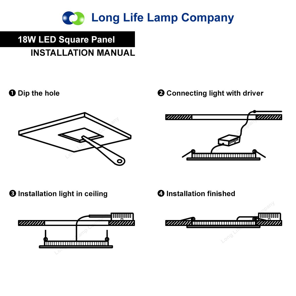 18w LED Square Recessed Ceiling Flat Panel Warm White 2700K - Energy Light Bulbs - Free delivery on all orders