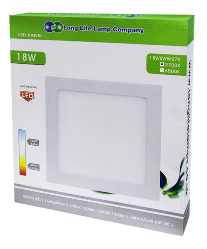 18w LED Square Recessed Ceiling Flat Panel Warm White 2700K - Energy Light Bulbs - Free delivery on all orders