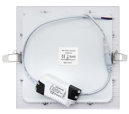18w LED Square Recessed Ceiling Flat Panel Warm White 2700K - Energy Light Bulbs - Free delivery on all orders