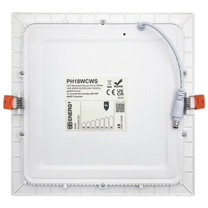 18w Recessed LED Square Panel Light 6500K Continuous Running Hours Philips Driver - Energy Light Bulbs - Free delivery on all orders
