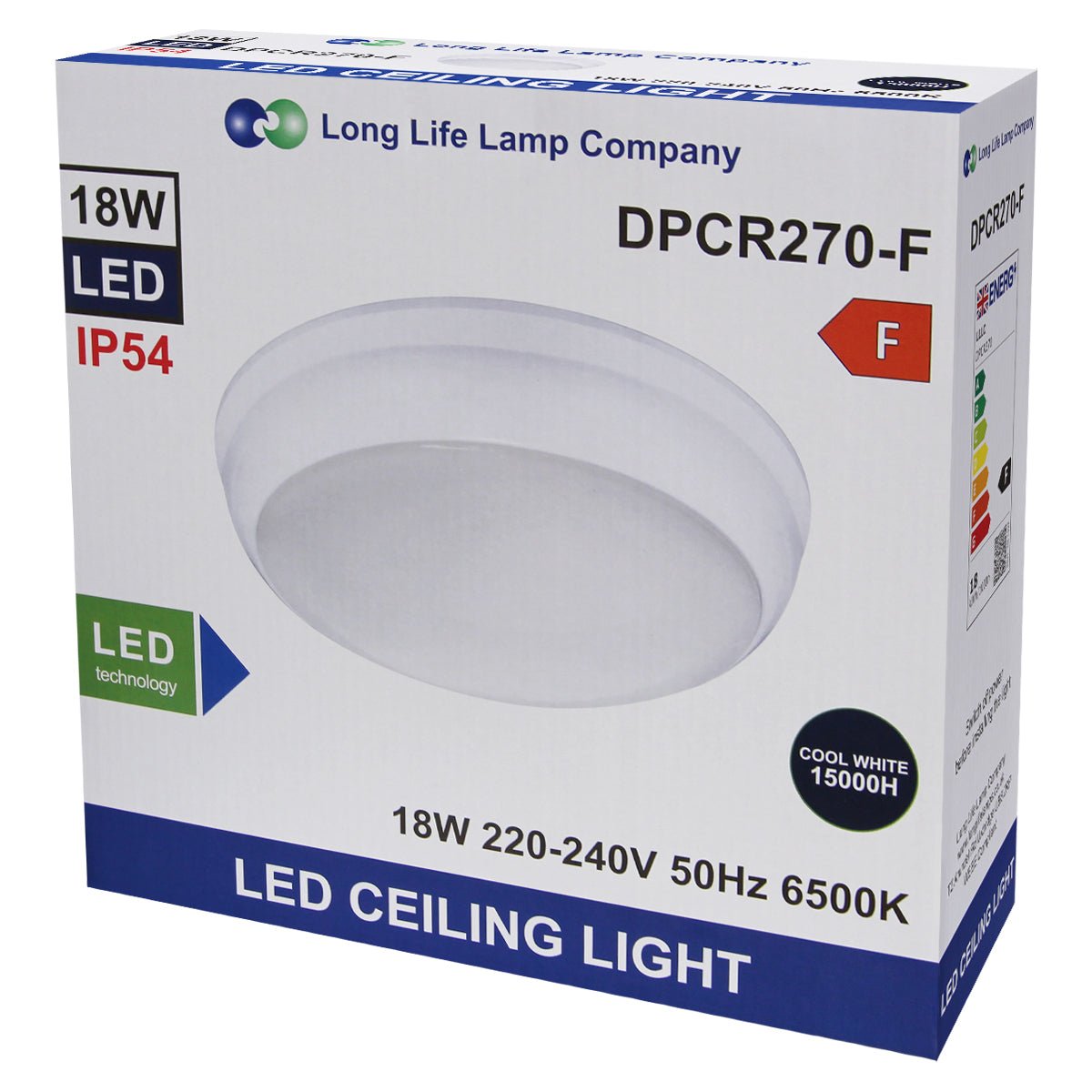 18w Round LED Ceiling Light Flush Mount IP54 6500K - Energy Light Bulbs - Free delivery on all orders
