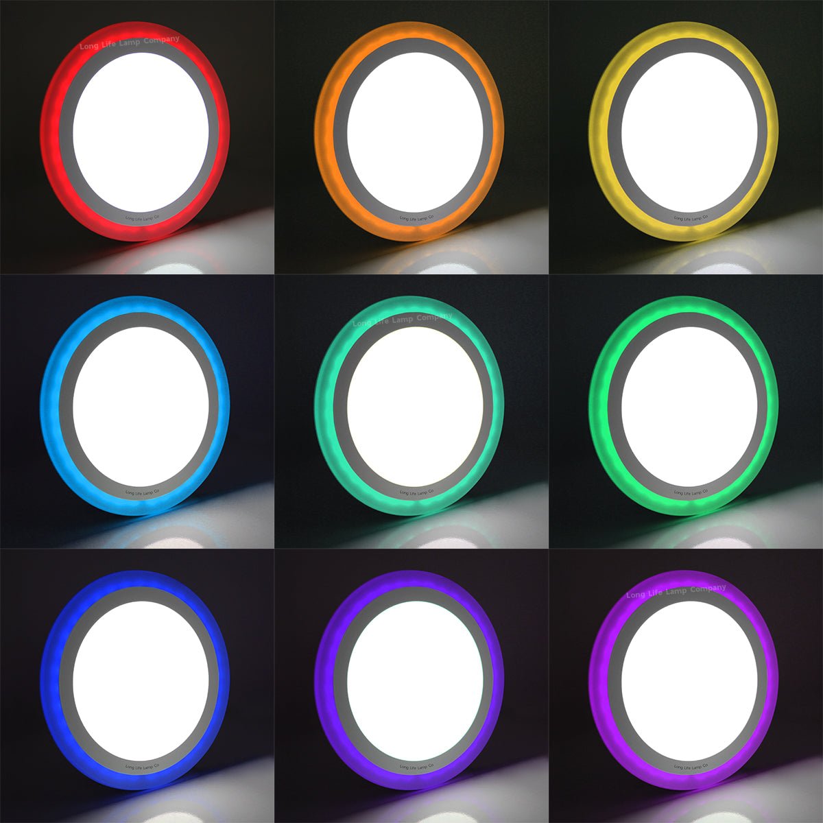18w Round LED Ceiling Light Panel Cool White with 6w RGB Colour Changing Ambient Ring Remote Controlled - Energy Light Bulbs - Free delivery on all orders