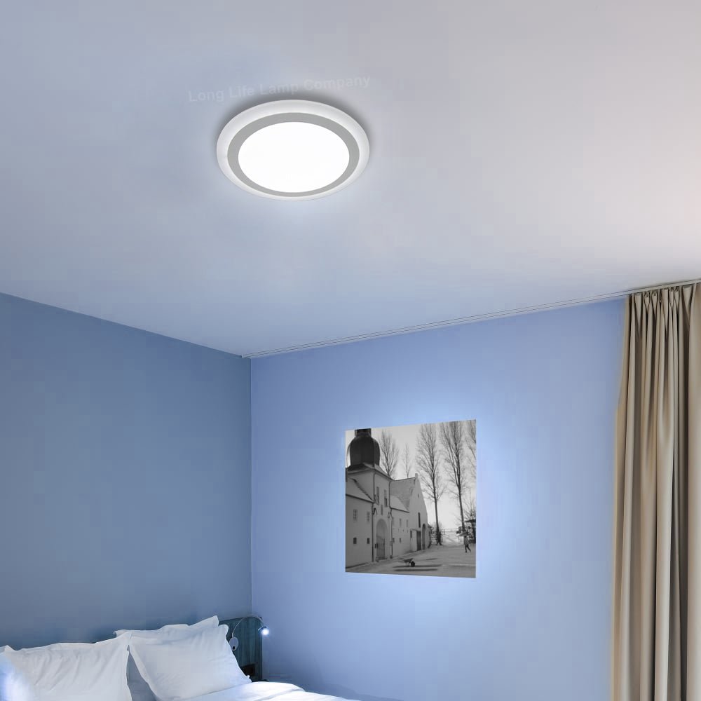18w Round LED Ceiling Panel Cool White 3 Switch Mode White Ring - Energy Light Bulbs - Free delivery on all orders