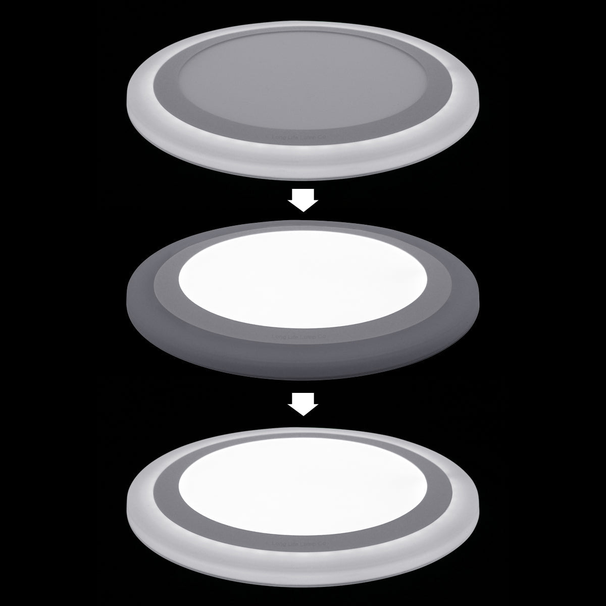 18w Round LED Ceiling Panel Cool White 3 Switch Mode White Ring - Energy Light Bulbs - Free delivery on all orders