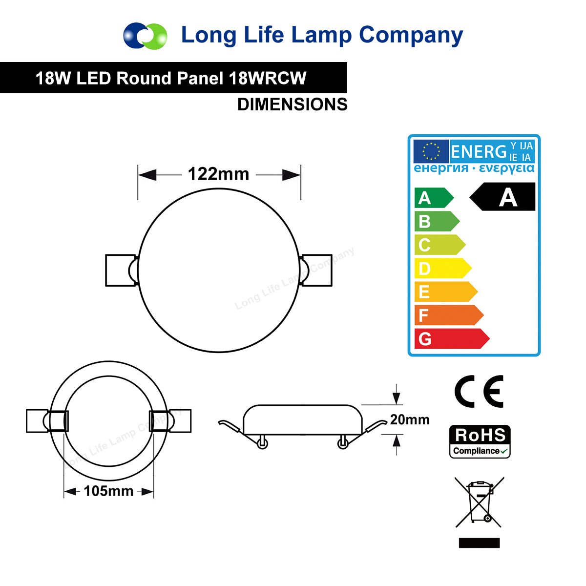 18W Round LED Panel Celling Light Spot Flush Mount - Energy Light Bulbs - Free delivery on all orders