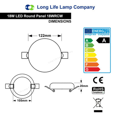 18W Round LED Panel Celling Light Spot Flush Mount - Energy Light Bulbs - Free delivery on all orders