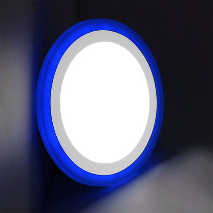 18w Round Recessed LED Ceiling Panel Light Dual Colour Cool White Blue Ring - Energy Light Bulbs - Free delivery on all orders