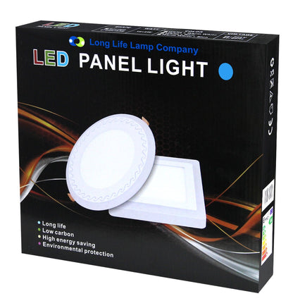 18w Round Recessed LED Ceiling Panel Light Dual Colour Cool White Blue Ring - Energy Light Bulbs - Free delivery on all orders