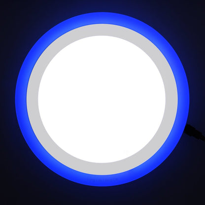 18w Round Recessed LED Ceiling Panel Light Dual Colour Cool White Blue Ring - Energy Light Bulbs - Free delivery on all orders