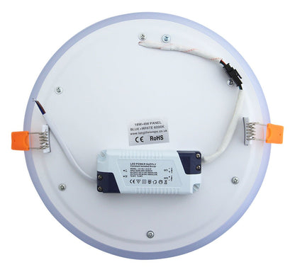 18w Round Recessed LED Ceiling Panel Light Dual Colour Cool White Blue Ring - Energy Light Bulbs - Free delivery on all orders