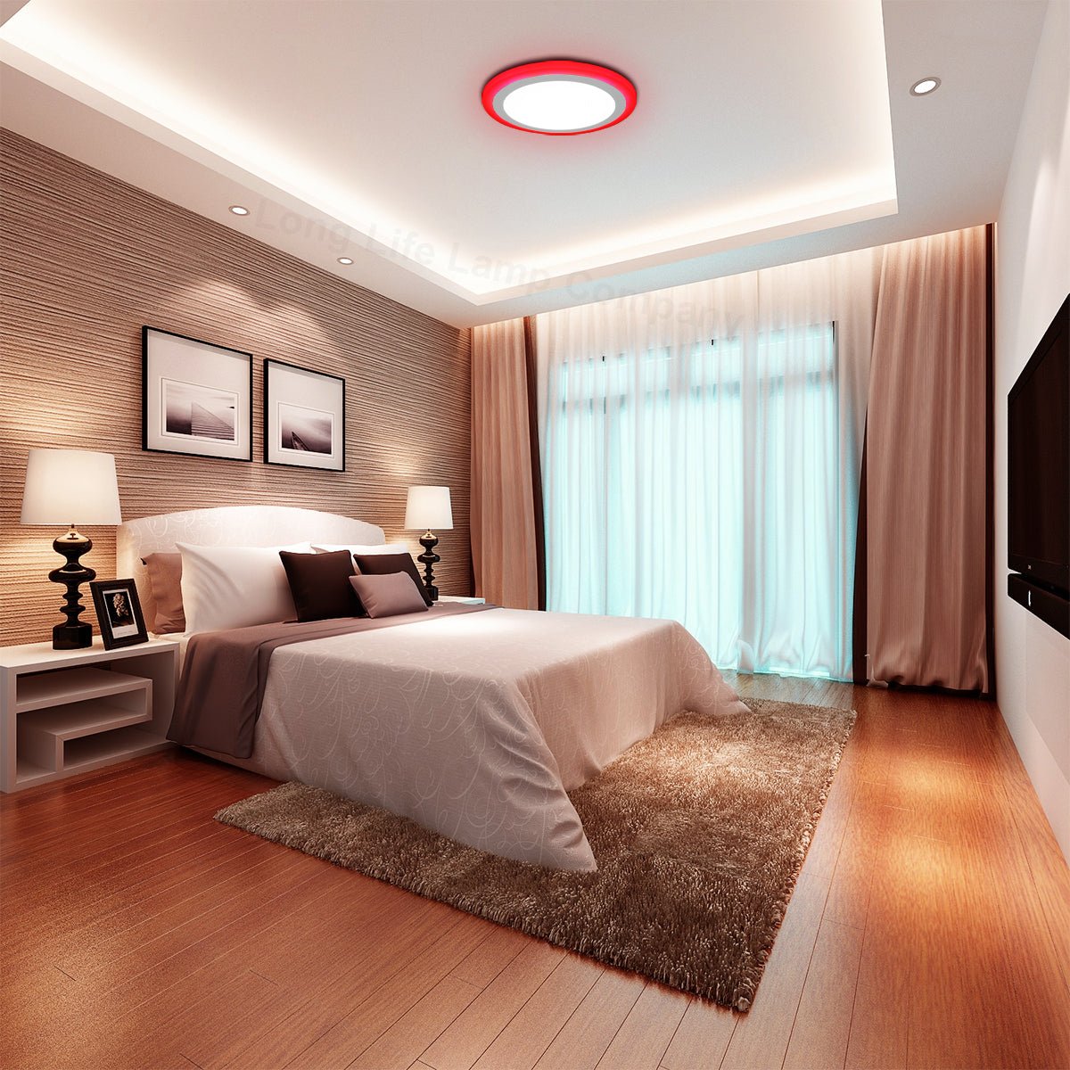 18w Round Recessed LED Ceiling Panel Light Dual Colour Cool White Red Ring - Energy Light Bulbs - Free delivery on all orders