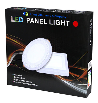 18w Round Recessed LED Ceiling Panel Light Dual Colour Cool White Red Ring - Energy Light Bulbs - Free delivery on all orders