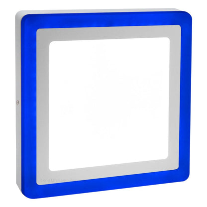 18w Square LED Ceiling Light Cool White with Blue Ambient Ring Surface Mount - Energy Light Bulbs - Free delivery on all orders