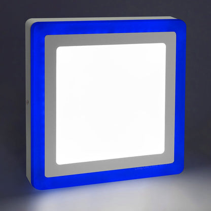 18w Square LED Ceiling Light Cool White with Blue Ambient Ring Surface Mount - Energy Light Bulbs - Free delivery on all orders