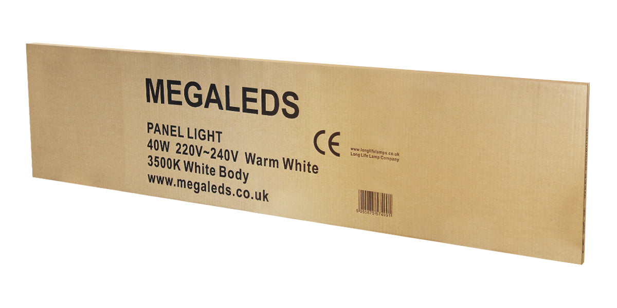 40w LED Ceiling Panel 1200x300 Flat Warm White 3500k