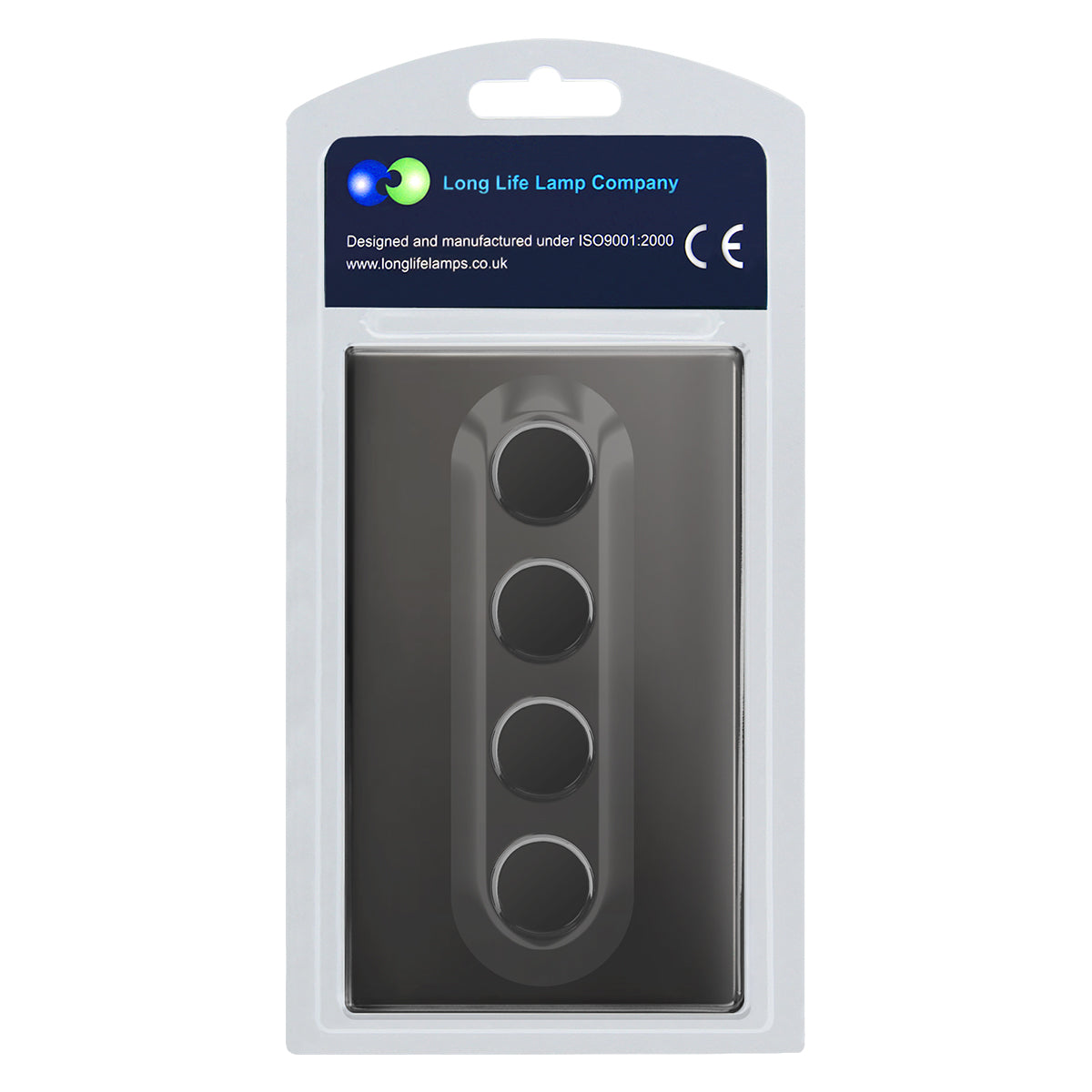 LED Dimmer Switch Black Nickel 400w 4 Gang 100w x 4 Screwless Plate Finish N358GME