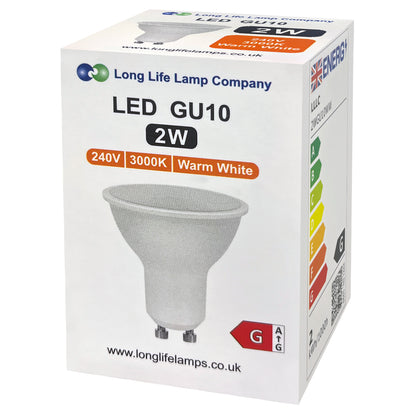 2W LED GU10 Light Bulb Warm White 3000K 5 Pack or 10 PACK