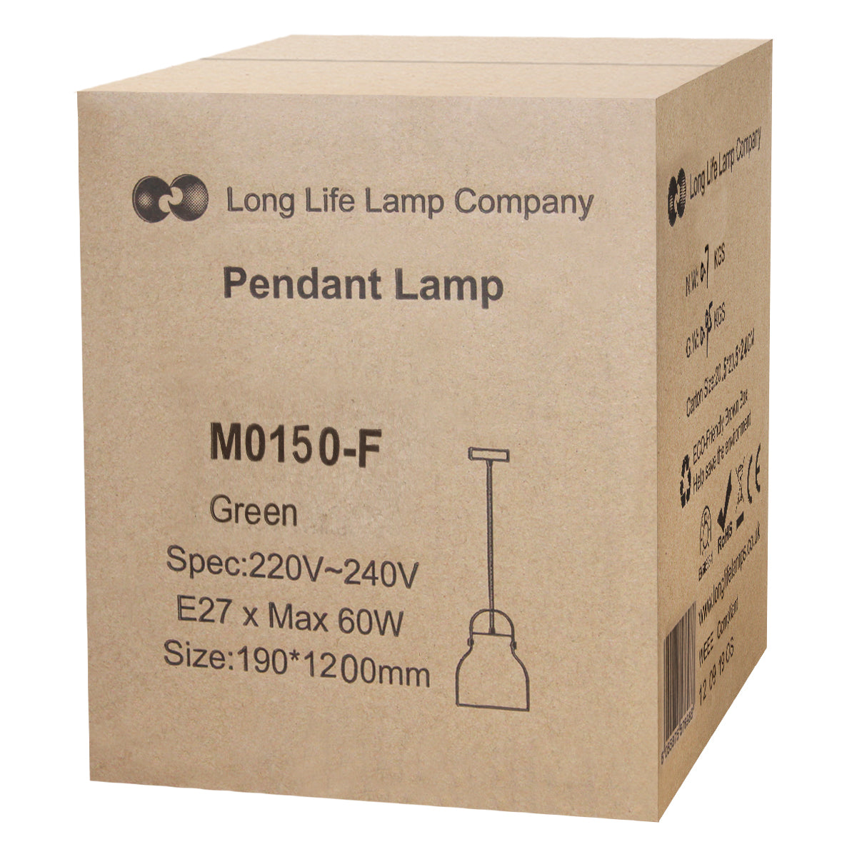 Modern Ceiling Pendant Light Green Shade M0150 - Free delivery on all orders