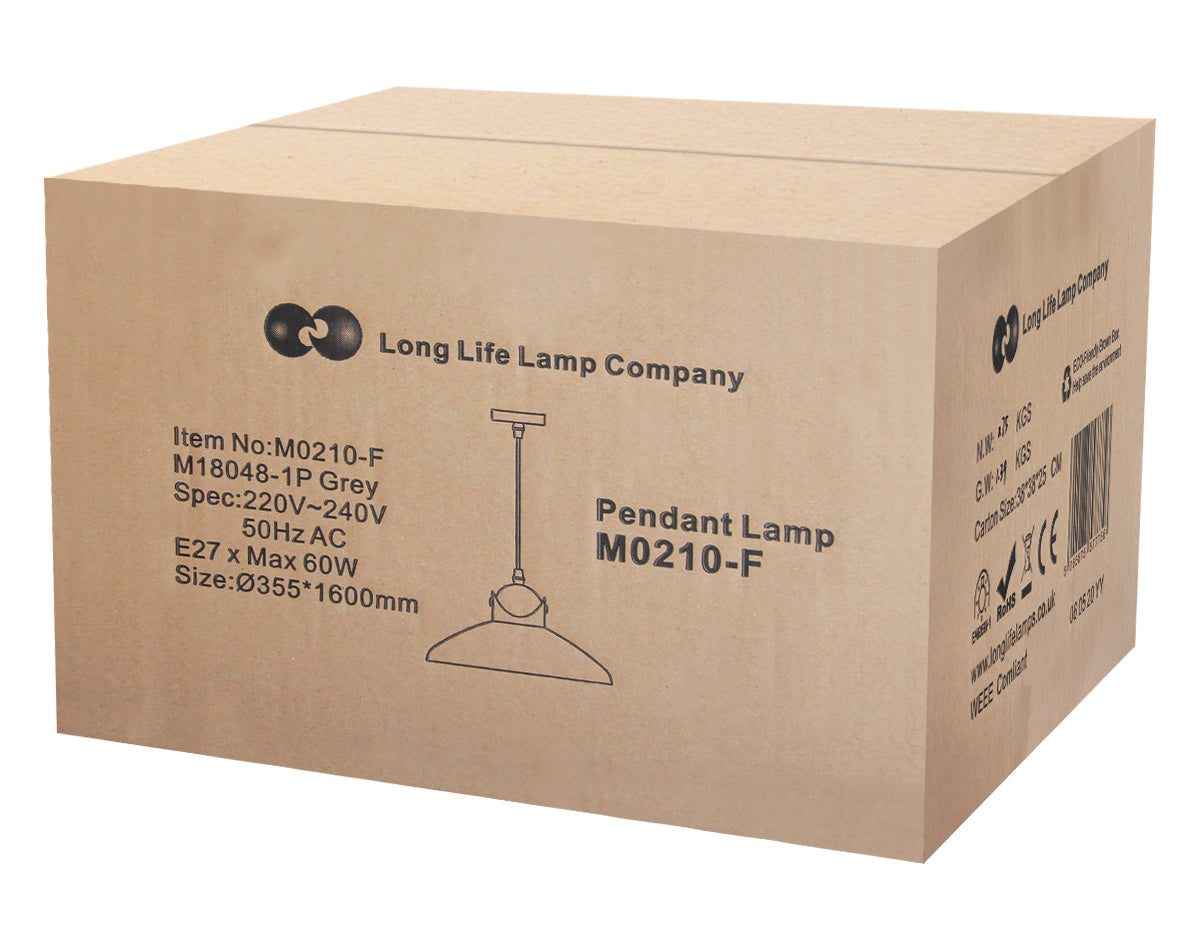 Retro Vintage Industrial Grey Metal Ceiling Pendant Light M0210