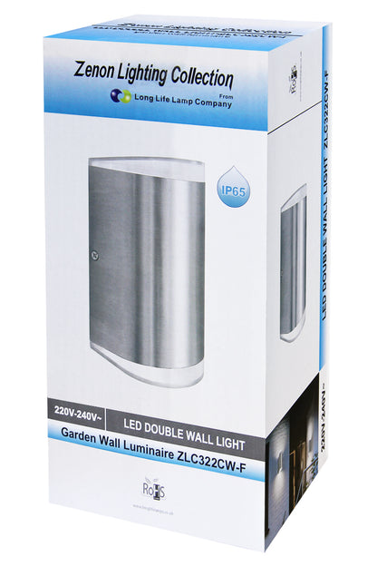 Modern 6W LED Double Outdoor Wall Light Stainless Steel Cool White