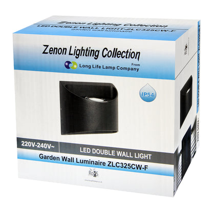 Modern LED Outdoor Wall Light Black Cool White